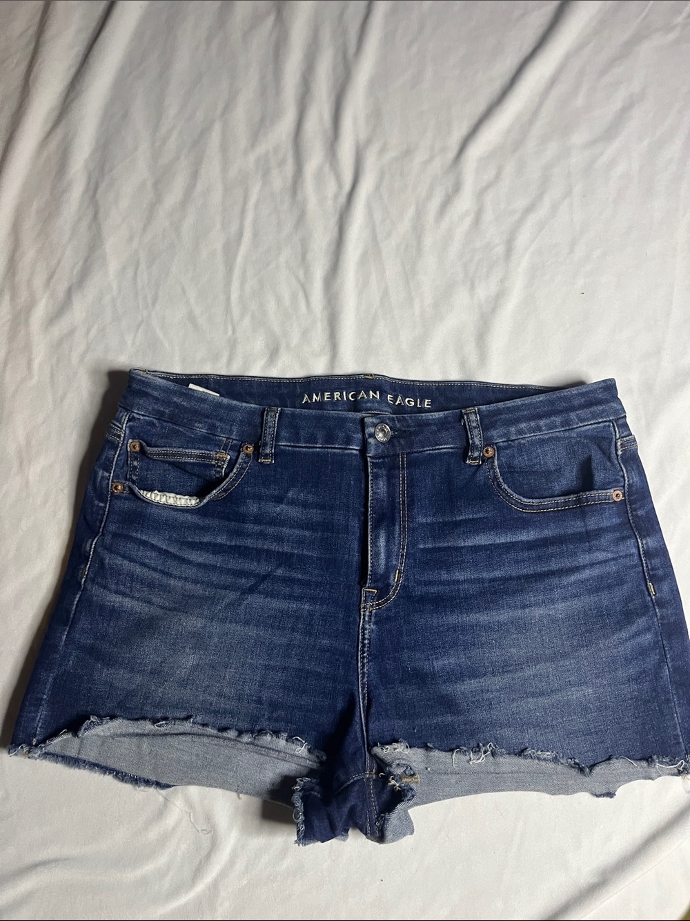 American Eagle Curvy Hi-Rise Shortie Jean Shorts